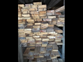 Reclaimed wooden floorboards
